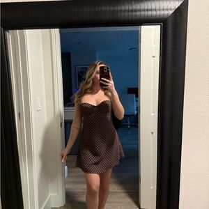 White Fox Boutique Chocolate Polkadot Dress